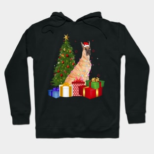 Great Dane Christmas Dog Shirt With Santa Hat Christmas Funny Gift Hoodie